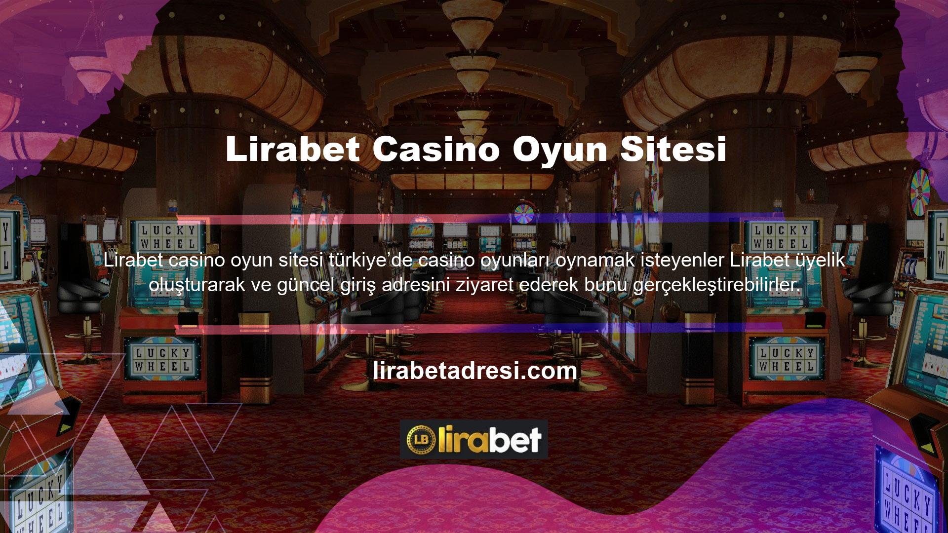 Lirabet casino oyun hizmeti, kullanıcılarına hem canlı casino oyunları hem de slot oyunları sunmaktadır